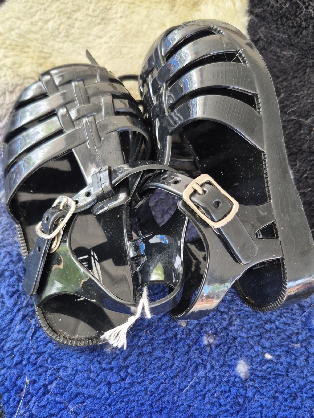 Kali Black Girls' Jelly Sandals with Buckle